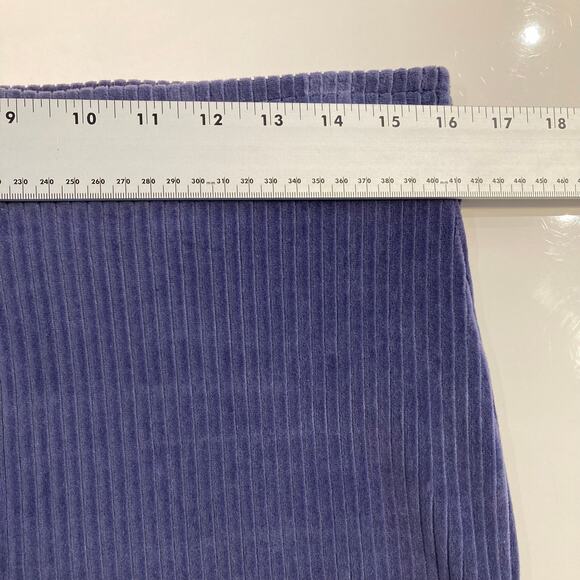 AERIE Pants L Blue Corduroy Flare Wide Stretch Pull-Up - Picture 9 of 14